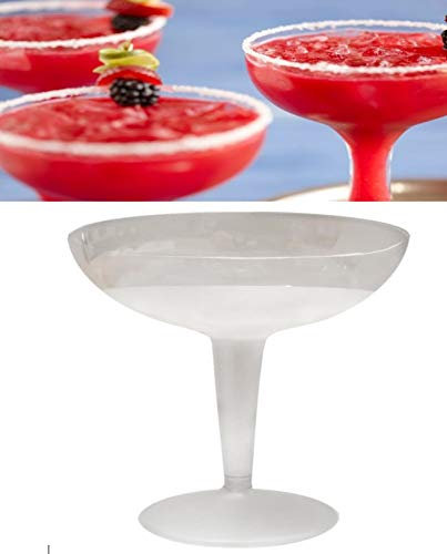 10-Pack Perfection Margarita Glasses 12-Ounce Clear Hard Plastic/Party Cups/Wedding Parties/Cocktail Cup - 2 Piece Safe Design