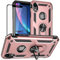 Yiakeng Cover iPhone XR, Custodia iPhone XR con Proteggi Schermo, Custodia Slim Silicone Armour Bumper Antiurto Telefono Case per iPhone XR (Oro Rosa)