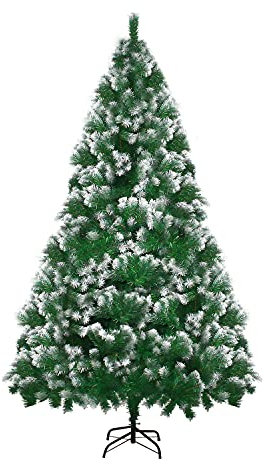 LOKIPA Artificial Christmas Tree,6ft Snow Flocked Christmas Tree with 900 Snow Effect Tips and Christmas Tree Metal Stand