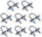 sourcing map 8 Satz Runde U-Bolzen Stahl M6 mit Mutter Platte Scheiben 16mm Innen 46mm Lang