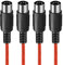 FORE 2-Pack 5-Pin DIN to 5-Pin DIN MIDI Cable for DJ Sets/Electric Drum/Keyboard/Electric Piano Color Red 2m (2 Pack)