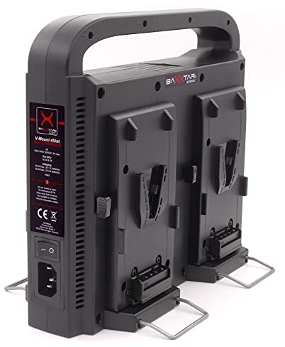 Baxxtar V-Mount Akku Ladegerät 4-Kanal (3A) mit 4-Pin DC XLR-Kabel