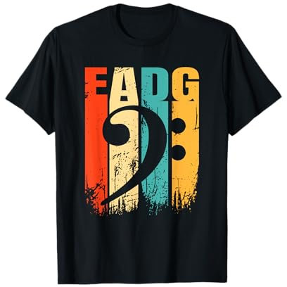 Retro Bass EADG Bassschlüssel Bassist T-Shirt