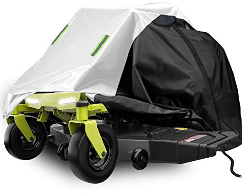 DURCOVER Zero Turn Mower Cover,Waterproof Heavy Duty Oxford Fabric- Riding Lawn Mower Covers Fits Decks up to 50, Zero Turn Lawn Mower Cover Universal Fit with Storage Bag 81 L x 44 W x 47.5 H