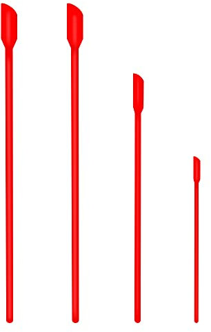 Mini Spatula Silicone Small for Makeup Spatula- Thin Jar Spatula ,for Thin Jar/Kitchen Bottles/Cosmetic Bottles (Red)