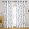 KGORGE Transparente Vorhänge mit Blumenmuster, Leinenstruktur, Blätter-Druck, Stickerei, Boho-Vorhänge, Ösen-Oberseite, langlebig, für Teenager, Schlafzimmer, Küche, Wohnzimmer, 2 Paneele, Weiß