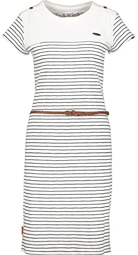 alife & Kickin and Kickin Damen LeonieAK Dress Sommerkleid Kleid, White, M, Weiß