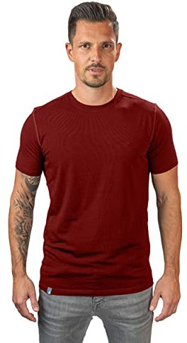 ALPIN LOACKER Merino Shirt Herren Kurzarm I Antischweißshirt I Merinowolle Tshirt I Thermooberteil atmungsaktiv, Rot L