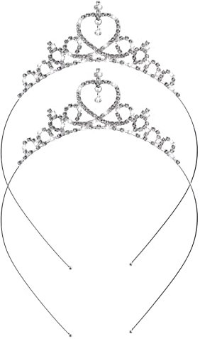 Molain 2 Stück Prinzessin Krone Tiara, Mädchen Stirnband Haarreifen Mit Strass Kristall Perle Diadem, Kopf Krone für Frauen Hochzeit Abschlussball Party (Stil A)