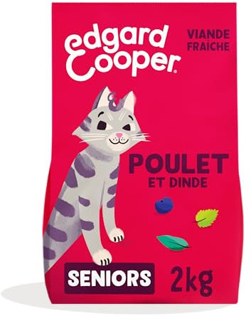 Edgard & Cooper Trockenfutter für ausgewachsene Katzen, sterilisiert oder aktiv ohne Getreide, natürliche Nahrung, gesunde Ernährung, schmackhaft und ausgewogen, hochwertiges Protein (2 kg, Senior –