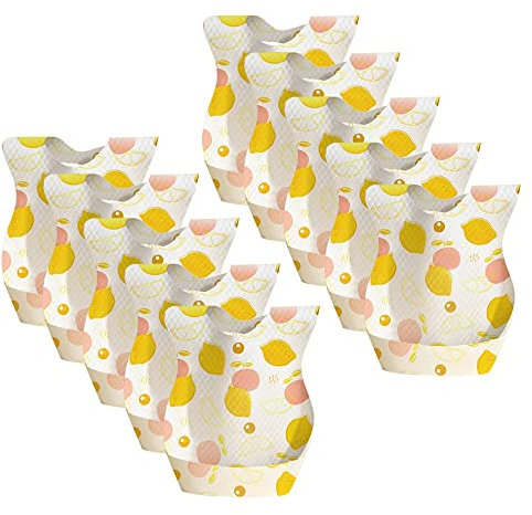 QKEPCY Einmallätzchen für Kinder Non Woven Material Harmless to Baby Saugfähig und Wasserfest mit Klettverschluss Einmallätzchen für Babys und Kleinkinder für zu Hause und Unterwegs (Type E)