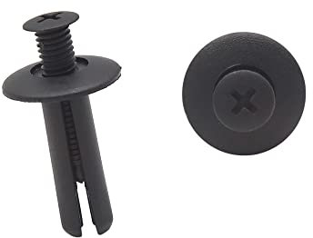 A ABSOPRO Vite Rivetti Cofano Parafango Fermo Clip 8mm Plastica Nero Set da 20