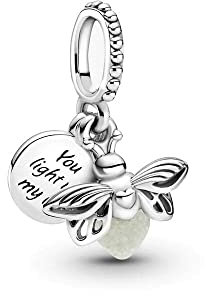 BEEUVIP Damen Glow-in-the-dark Firefly Dangle Charm Anhänger für Armband 925 Sterling Silber Geburtsstein Charms Beads passend für Armband