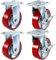 VEVOR 4er-Pack 6 x 2 Zoll Lenkrollen, 2 starre und 2 Lenkrollen mit Seitenbremse, Schwerlastrollen Polyurethan-Eisenkernplatte, Industrierollen 1000 Pfund (ca. 454 kg) Kapazität pro Rad