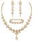 EVER FAITH Schmuckset Österreichisches Kristall Braut Schmuck-Set, elegante Marquise Strass Blatt Halskette mit baumelnden Ohrringen Tennis-Armband-Set, Brauner Goldton