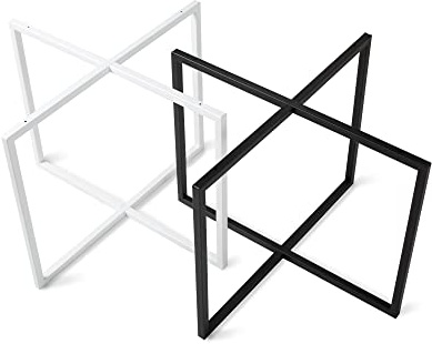 Rikmani Gestell Metallfüße 2 Stück SR66 Schwarz Tischbeine Metall für Esstisch, Schreibtisch, Couchtisch, Bank einfache Montage Stahl Tischgestell mit Schrauben & Bodenschoner
