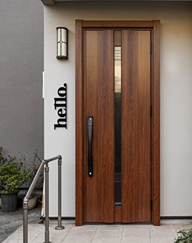 Metall Hello Schild Welcome Outdoor Metall Wanddekoration Home Haustür Eingang Vertikale Wanddekoration Schwarz Metall Hello Schild (58,4 x 15,2 cm)