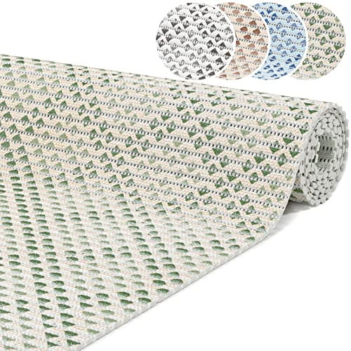 ANRO Badematte Weichschaummatte Bad- und Duschvorleger Antirutsch Badläufer Uni Karo Grün 180x65cm