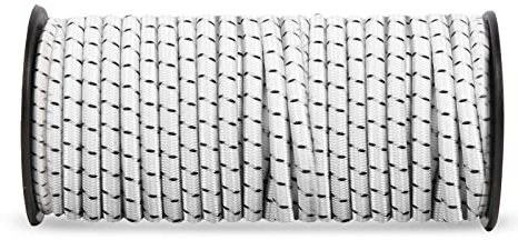 8mm * 10M, Weiß&Schwarz elastisches Sicherheitsseil Bungee-Gurte Frachtnetze zur Sicherung von Gegenst?nden DIY-Projekt