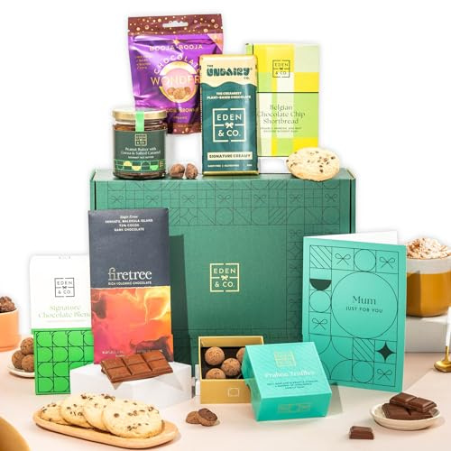 Vegan Chocolate Gifts Hamper with Truffles & Hot Chocolate Set, Mothers Day Gift Hamper For Mum by EDEN & CO