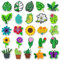 Tashrasia 25Pcs Plants Shoe Charms for Clogs Sandals Bracelet Wristband Slippers Water Shoes, Potted Leaf Flower Shoe Decoration Charms for Kids Girls Adults Party Favor Gifts, Non-Precious Metal, No