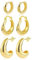 KISSPAT Gold Creolen Ohrringe Set, 3 Paar 14k Echt Vergoldete Creolen Gold Kleine für Damen, Hypoallergen Knorpel Huggie Gold Creolen Piercing Ohrringe für Mehrere Ohrlöcher