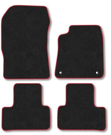 DS4 (2021+) Car Mats Accessories Tailored Fit Carpet Floor Mats Non Slip Red Trim Accessory Compatible Front Rear Set Anti Slip Backing Custom Fit Hand-Finished Full Coverage Clips