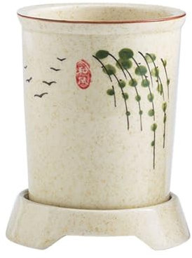 TYMYYS Escurridor Japonés Impreso A Mano, Escurridor De Cubiertos De Cerámica Para Palillos, Soporte Para Cubiertos, Soporte Para Palillos Para Cocina -sauce-12x12x15cm