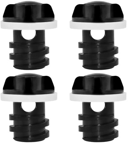 HONSNKS Cooler Drain Plugs, 4Pcs Black Cooler Drain Compatible with RTIC Coolers, Yeti Roadie, Tank Coolers and Tundra
