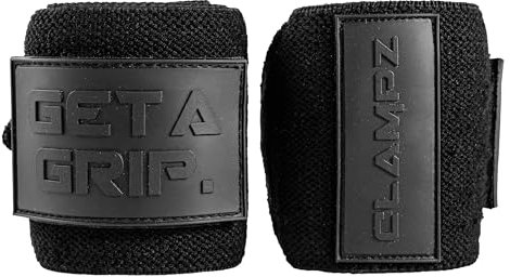 Clampz ® Premium Weightlifting Handgelenk Bandagen Fitness - Heavy Duty [Wrist Wraps] 50cm für Handgelenkstütze, Bodybuilding, Krafttraining und Crossfit (Schatten)
