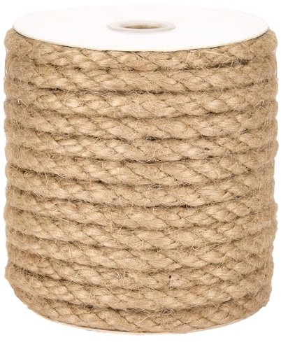 Cuerda de Yute Natural Trenzado – 10 mm x 15 m | Cuerda Resistente para Bricolaje, Jardinería, Decoración y Artesanía
