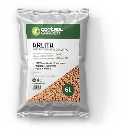 CONTROL GARDEN Arlita 6L | Bolas de Arcilla Expandida | Drenaje para Macetas, Cultivos y Plantas | Fabricado en España