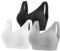 YUTYTH Comfort Bra Women Sports Bras, Wirefree Crop Top for with Removable Pads for Women Sleep Yoga Daily Wear(Black White Grey-M)