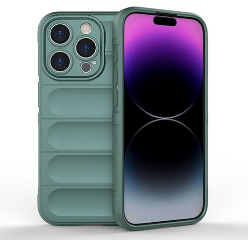 erised's bifrost Soft TPU Case Unique Design for iPhone 15 Pro 6.1-Inch, Shockproof Military Grade Full Body Drop Protection, Anti-Fingerprint/Scratch,Non Yellowing Lightweight DustProof Green
