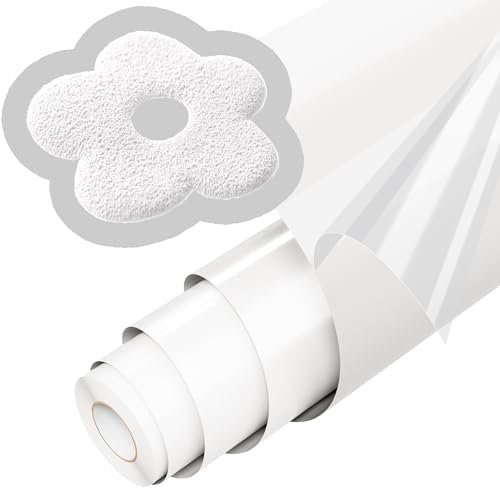 JAVIGA 3D Puff Vinyl Heat Transfer for T-Shirts, White Iron on Vinyl Roll for Cricut, All Cutting Machine and Heat Press, White 10 x 6ft HTV Vinyl for Cloth, DIY Fabrics Heat Vinyl Design