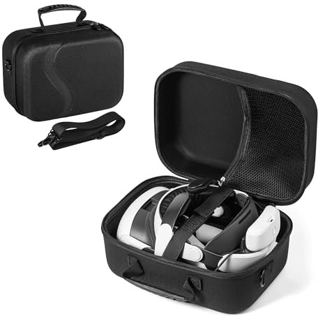 GAEKOL Große Tasche für Meta Quest 3, Reisen Lagerung Tragetasche Kompatibel mit BOBOVR S3 Pro Akku Elite Strap und Anderem Zubehör, Hartschalen Aufbewahrung Tasche Tragekoffer