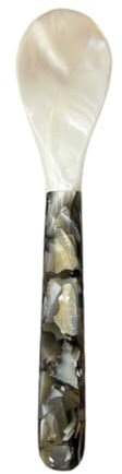 LICHENGTAI Cuchara de nácar para huevos cucharas de caviar hechas a mano de nácar cuchara para helado cuchara de café cuchara de servir para cocina, oficina, restaurante