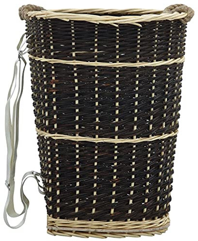 Kaminholz-Rucksack mit Tragegurten, 50 x 44 x 58 cm, natürliche Weide, Anzugmöbel