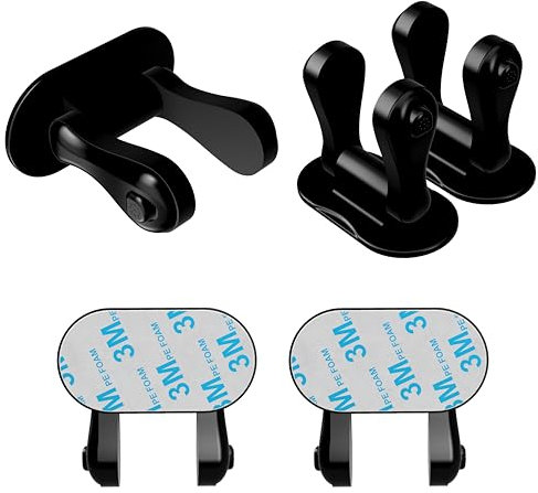 GADGETTO Universal Kindersicherung für Türen oder Fenster (2 Stück), Türklinken, Fensterklinken Sicherheitshebel zum Kleben, Schutz für Kinder und Haustiere (weiß) (Schwarz)