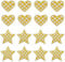 16Pcs Western Iron on Embroidered Set, Contains Heart & Star Patches, Yellow Embroidered Sew on Patch Applique Embellishments for Jeans, Hat, Dress