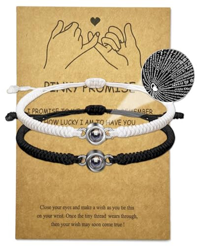 2 Stück Partnerarmbänder, Paar Armbänder Partner Armbänd Pärchen Armband Geschenk Glücksarmband, für Paare Freunde Freundinnen Ehemänner Ehefrauen Verlobte Valentinstag Weihnachtstag Geburtstag