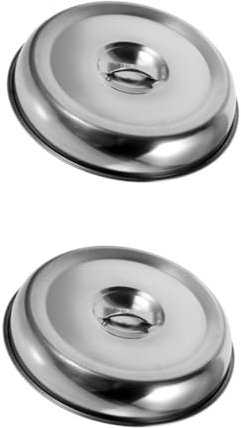 2 Piezas Cúpula De Acero Inoxidable para Bistec, Tapa Circular para Platos, Cúpula para Derretir Queso, Cubierta para Cocina Y Barbacoa, 20Cm