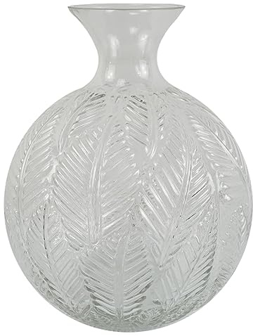 Botanik Premium Luxury Glass Vase, 26cm Clear Fern