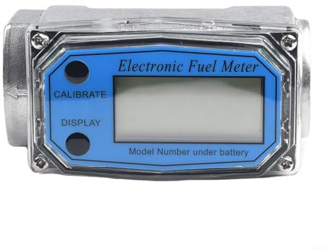 Digitaler Wasserzähler für Turbine, ovales Zahnrad, Edelstahl, LCD-Digital-Turbinenmessgerät, Ölzähler, NPT-Gewinde, für Wassermessung, LCD-Anzeige, Genauigkeit (2,5 cm)
