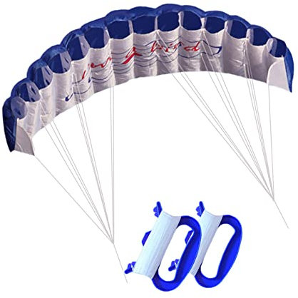 Qianly 1,4 Meter Lenkdrachen für Strandaktivitäten, Aufblasbarer Kite für Kinder Und Erwachsene, Blau