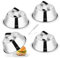 Homikit Burgerglocke, 4 Stück Edelstahl Burger Glocke mit Hitzebeständig Silikongriff, Schmelzglocke Burgerhauben Set für Grill Burger Steak, Teppanyaki, Innen & Außen, Spülmaschinenfest, 16,7x5,8cm