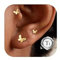 Adramata 3 Stück 16G Helix Piercing | G23 Titan Labret | Innengewinde Tragus/Conch Ohrringe | Hypoallergen Lippenpiercing | Knorpel Conch Ohrringe Piercing Ohr 6/8/10MM | 3x Einzelne Stecker