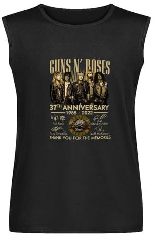 SHIWUNANFANG Sleeveless Guns N’ Roses 35Th Anniversary 19852020 Shirt T Shirt for Men Black 3XL