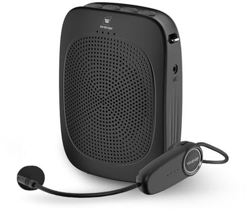 YOCEWECA Wireless Voice Amplifier with Headset Microphone,Personal Wireless Bluetooth Amplifier with Mic,Teachers Microphone Wireless,Mini Megaphone Speaker,Portable PA System for Classroom C002