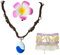 TUONYIS 3 Stück Prinzessin Vaiana Halskette Zubehör,Moana Prinzessin Kostüm Kinder Damen Mit Blume Haarspange Anhänger Halskette Boho Shell Anklet für Geburtstag Karneval Halloween Cosplay (3)